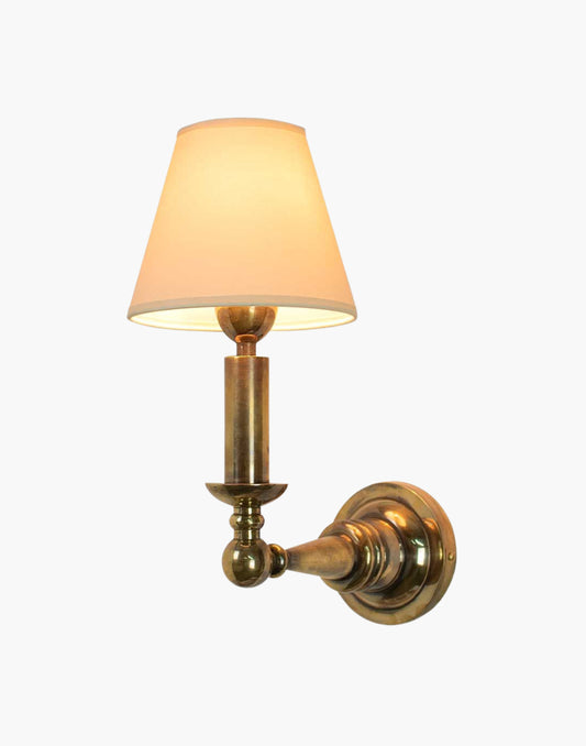 Dining Light in heavy machined brass, Art Deco nautical wall light inspired by 1926 SS Columbus ocean liner, available with or without shade.