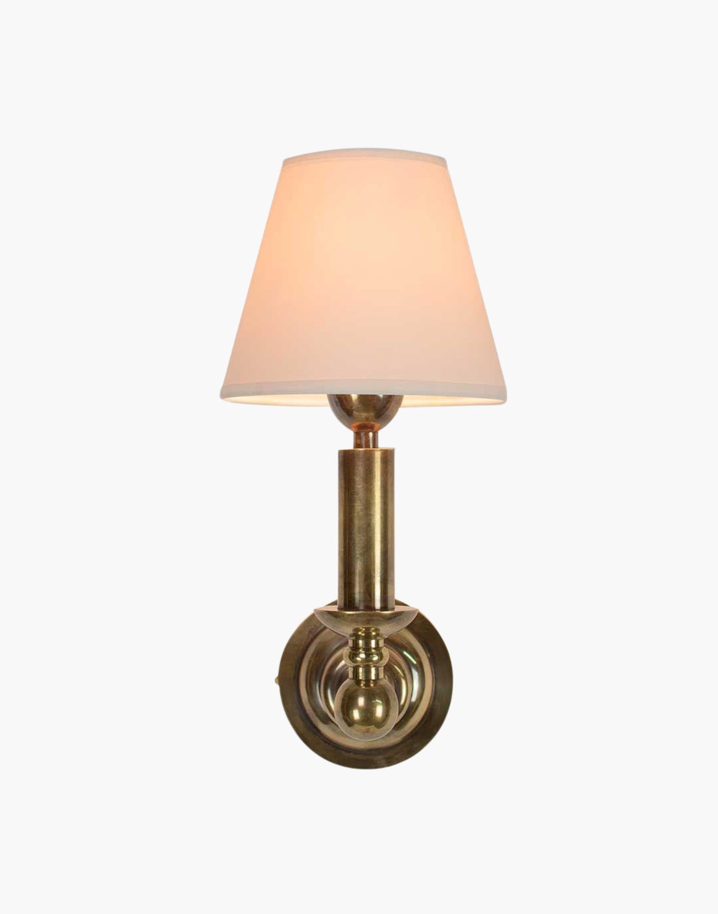 Dining Light in heavy machined brass, Art Deco nautical wall light inspired by 1926 SS Columbus ocean liner, available with or without shade.