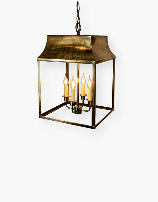 Brass hanging lantern, French farmhouse lighting, large foyer lantern, European style pendant lantern, brass entrance hall light, porch lantern lighting, kitchen island lantern, luxury traditional lighting fixture.