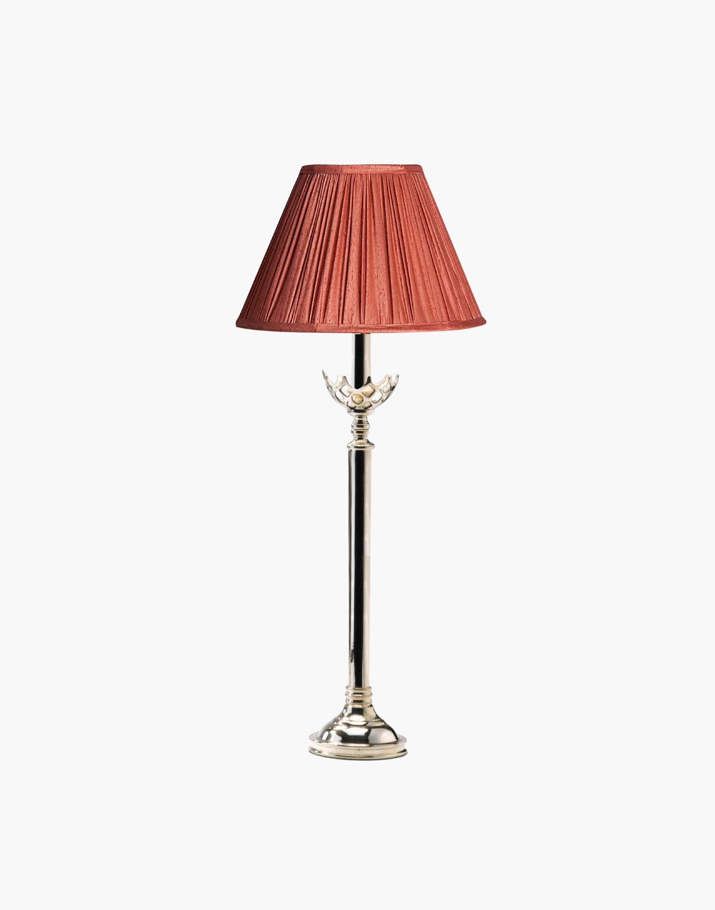 Large Gothic Table Lamp in cast brass, inspired by historic church designs in Cork, Ireland. Available with soft shade options and matching chandeliers and wall lights.