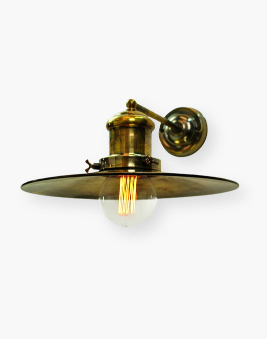 Large Edison Single Wall Light in Solid Brass - Vintage Edison Collection - Ferrowatt Squirrel Cage Bulb - Shabby Chic and Exposed Brick Décor Lighting