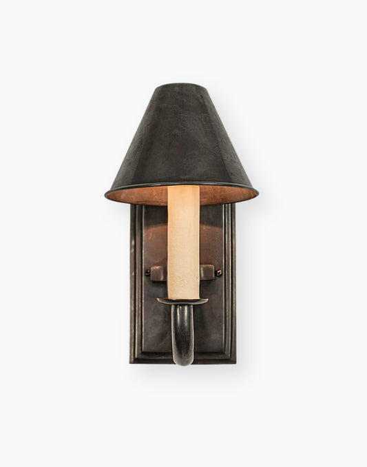 Eton Wall Light in Cast Brass with Spun Brass Shade (CB55) - Unique Period Lighting for Small Spaces