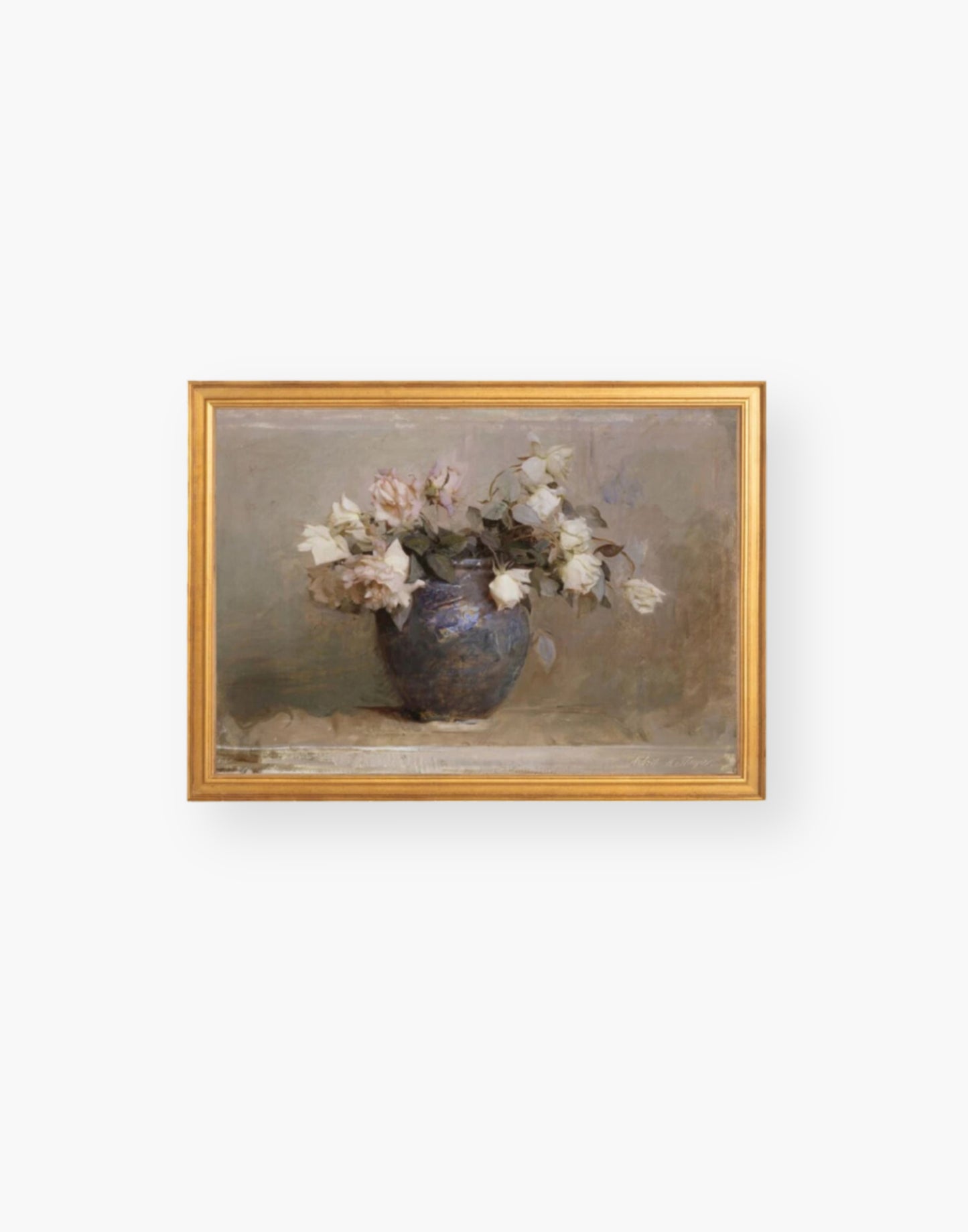 Rose Print Framed Gold