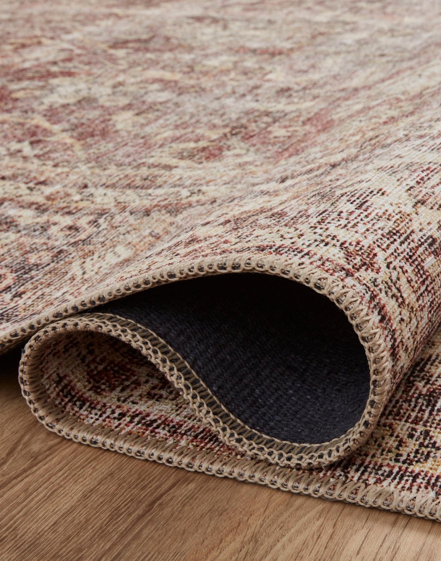 Amber Lewis x Loloi Georgie Collection rug with low flat pile and rich color saturation