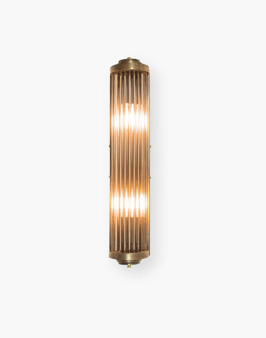 Medium Gatsby Art Deco Wall Light - Cast Brass with Leaded Glass Rods - Stunning Feature Piece Available in 3 Sizes - Customizable Finish Options
