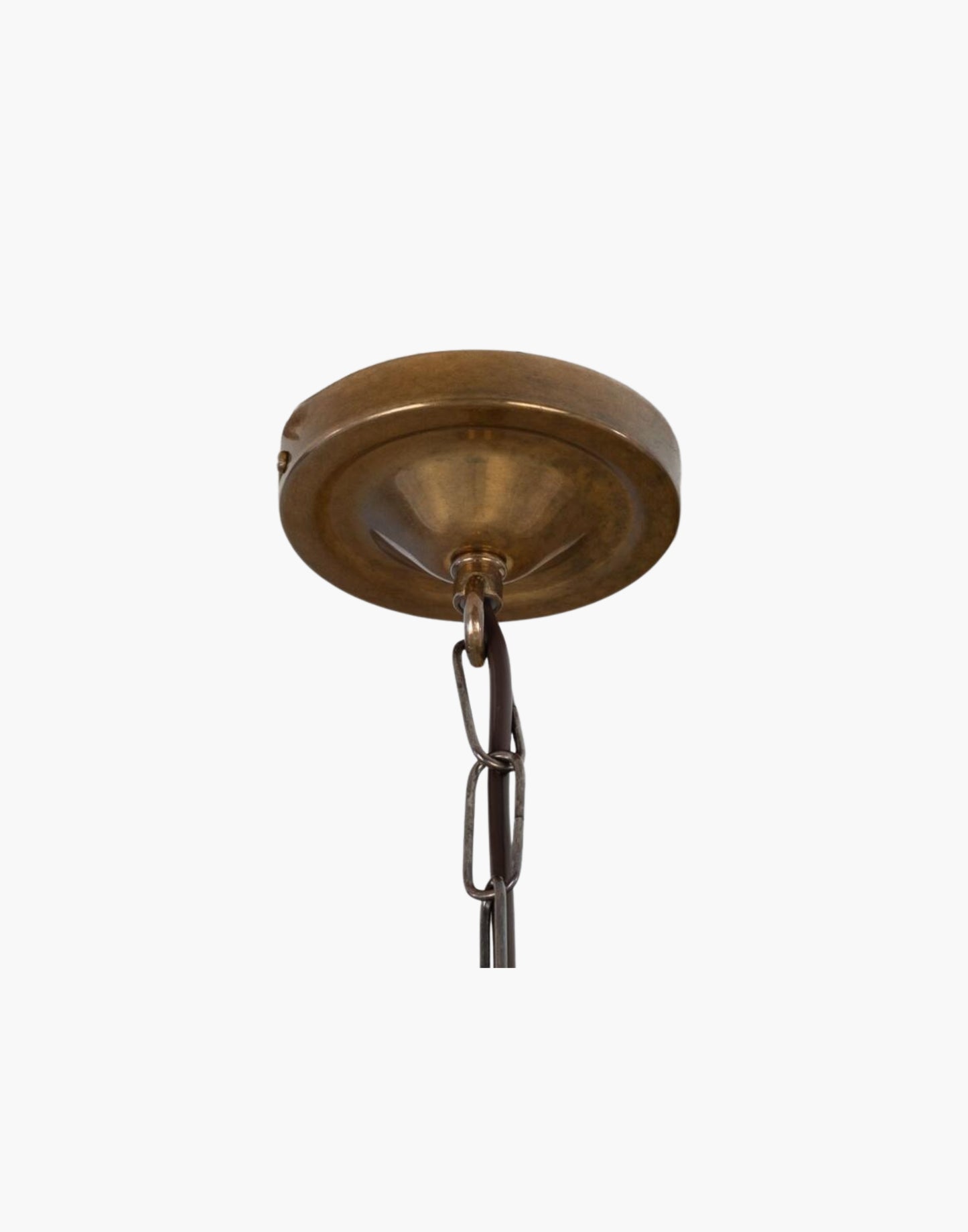 Small Prismatic Glass Pendant Light clear prismatic glass, brass details, compact industrial lighting for kitchen island or dining area.