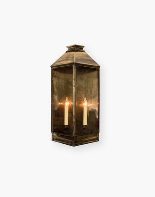 Large Greenwich Wall Lantern in Solid Brass - French Country Elegance - Standard IP23, Upgradeable to IP44 - Ideal for Narrow Outdoor Spaces
