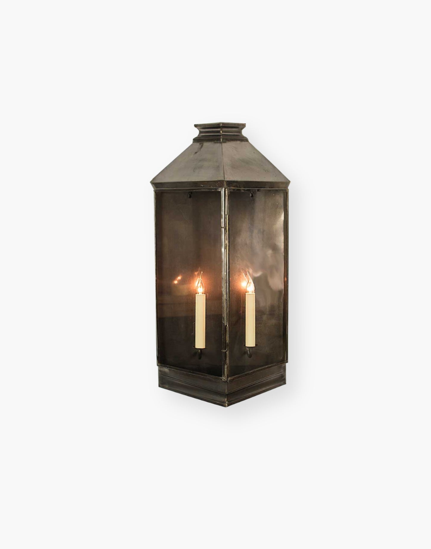 Large Greenwich Wall Lantern in Solid Brass - French Country Elegance - Standard IP23, Upgradeable to IP44 - Ideal for Narrow Outdoor Spaces