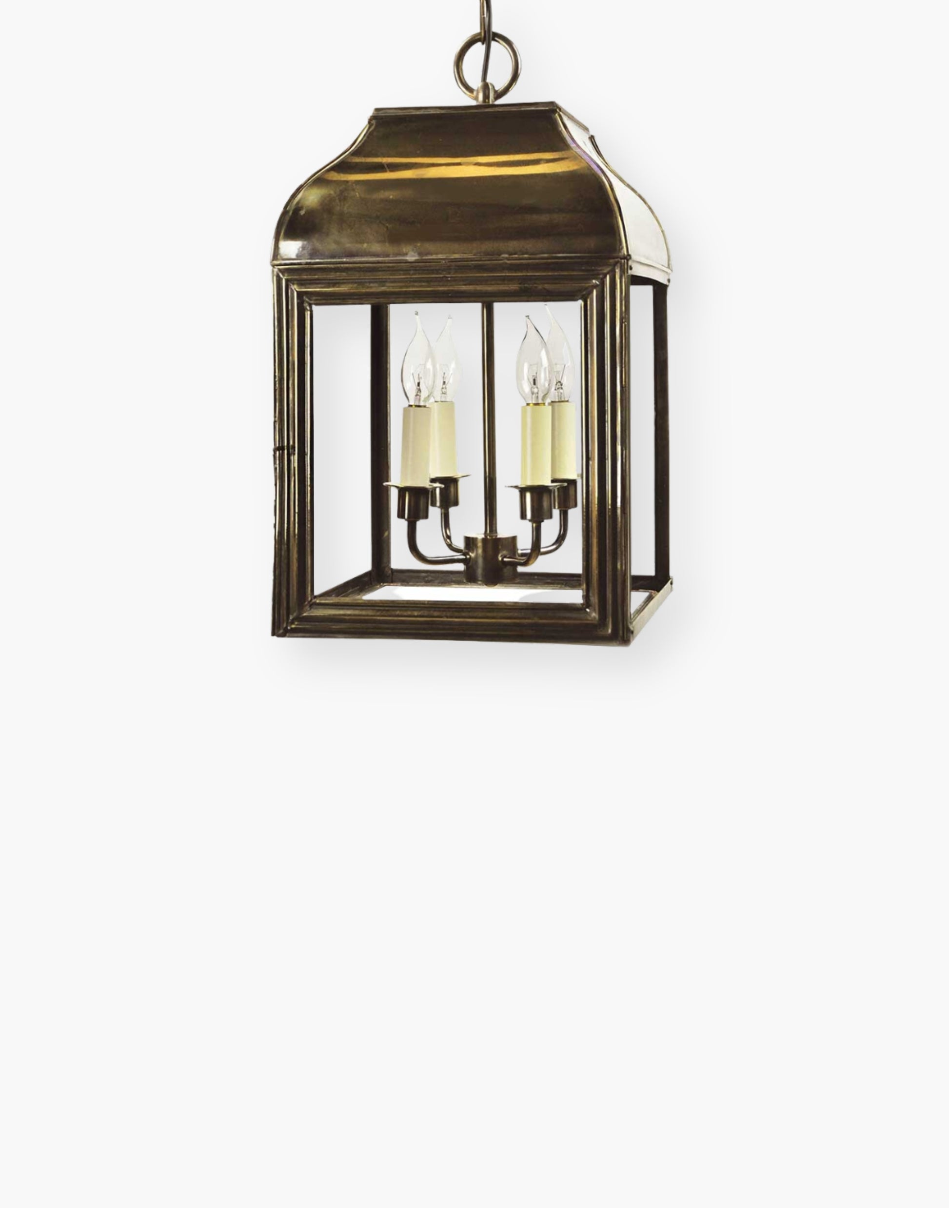 Hemingway Hanging Lantern (Large) - Handcrafted in Solid Brass - Victorian and American Colonial Influence - Includes 500mm Chain and Ceiling Hook - IP22 Standard