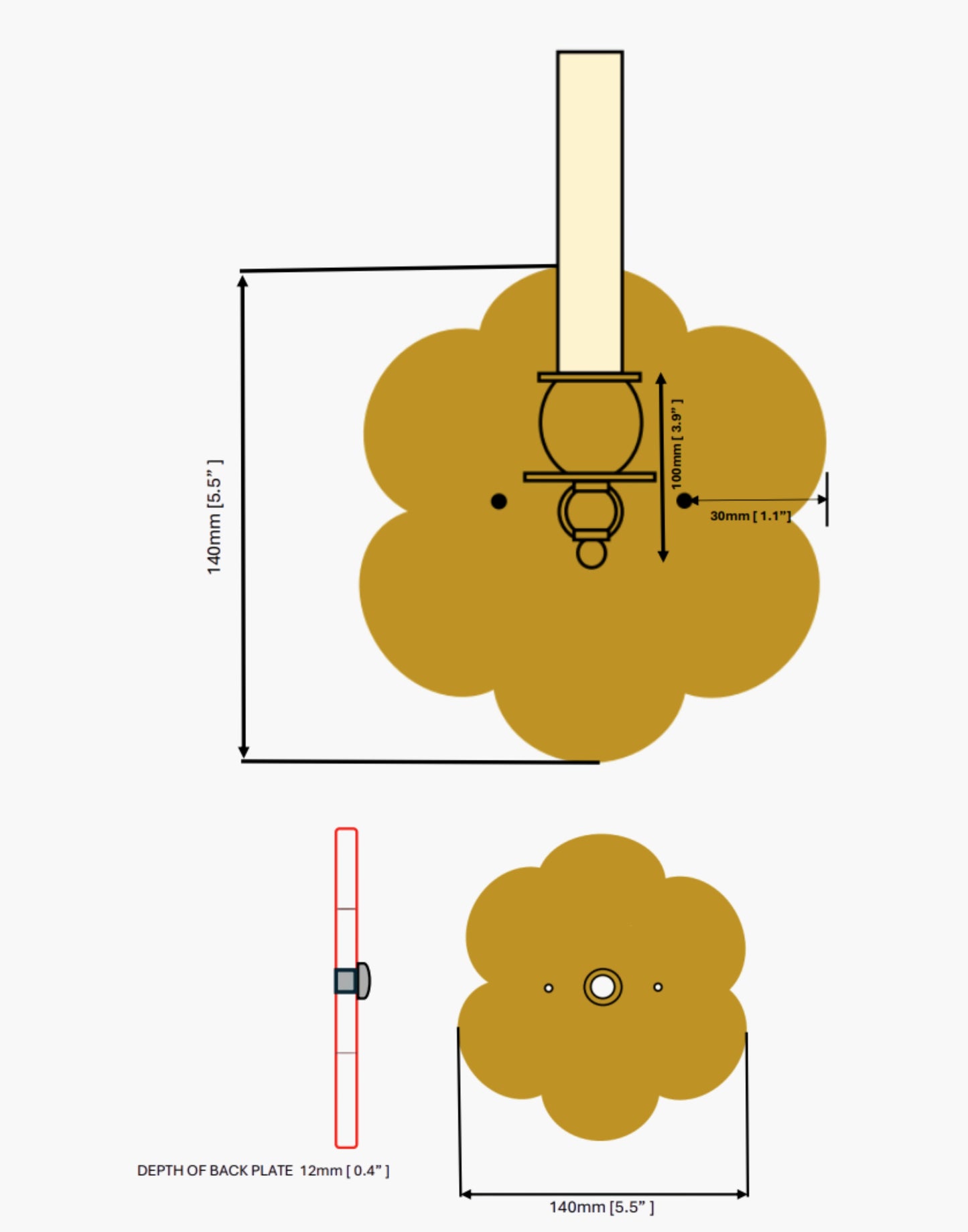 India Rose Wall Sconce Backplate