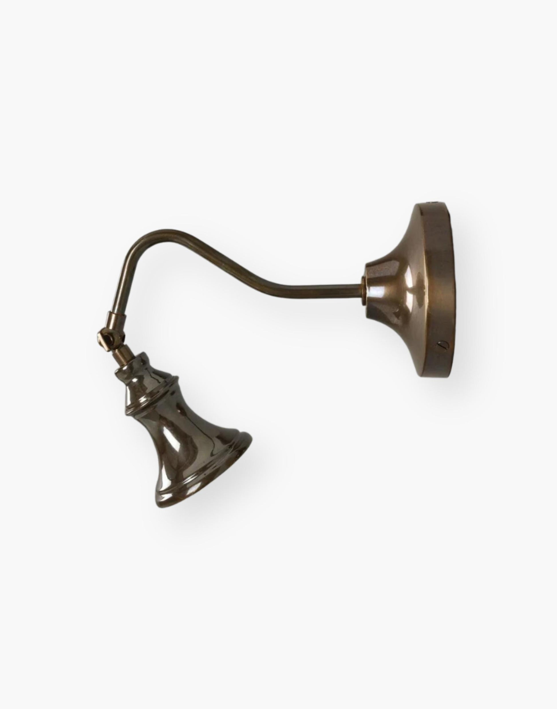Vintage Adjustable Wall Spotlight in Antique Brass. Illuminate Your Space with Traditional Charm.