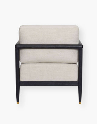 Beach finish with brass arm and feet details with Crypton Beach fabric
