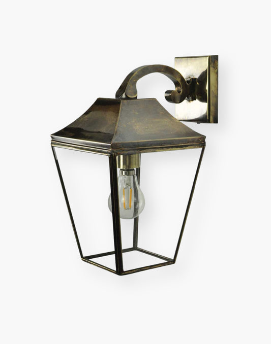 Knightsbridge Overhead Arm Lantern - Handcrafted Solid Brass Outdoor Lighting - IP23 Standard - Timeless Traditional Design for Homes