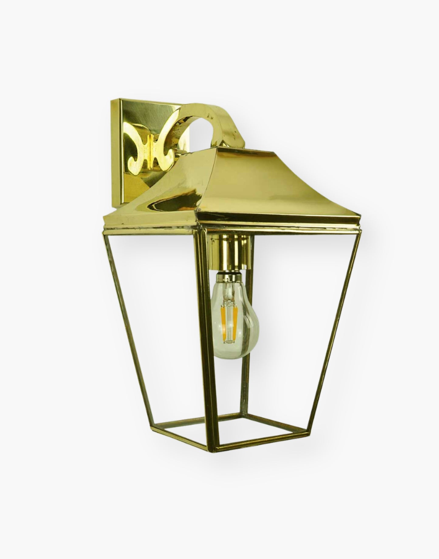 Knightsbridge Overhead Arm Lantern - Handcrafted Solid Brass Outdoor Lighting - IP23 Standard - Timeless Traditional Design for Homes
