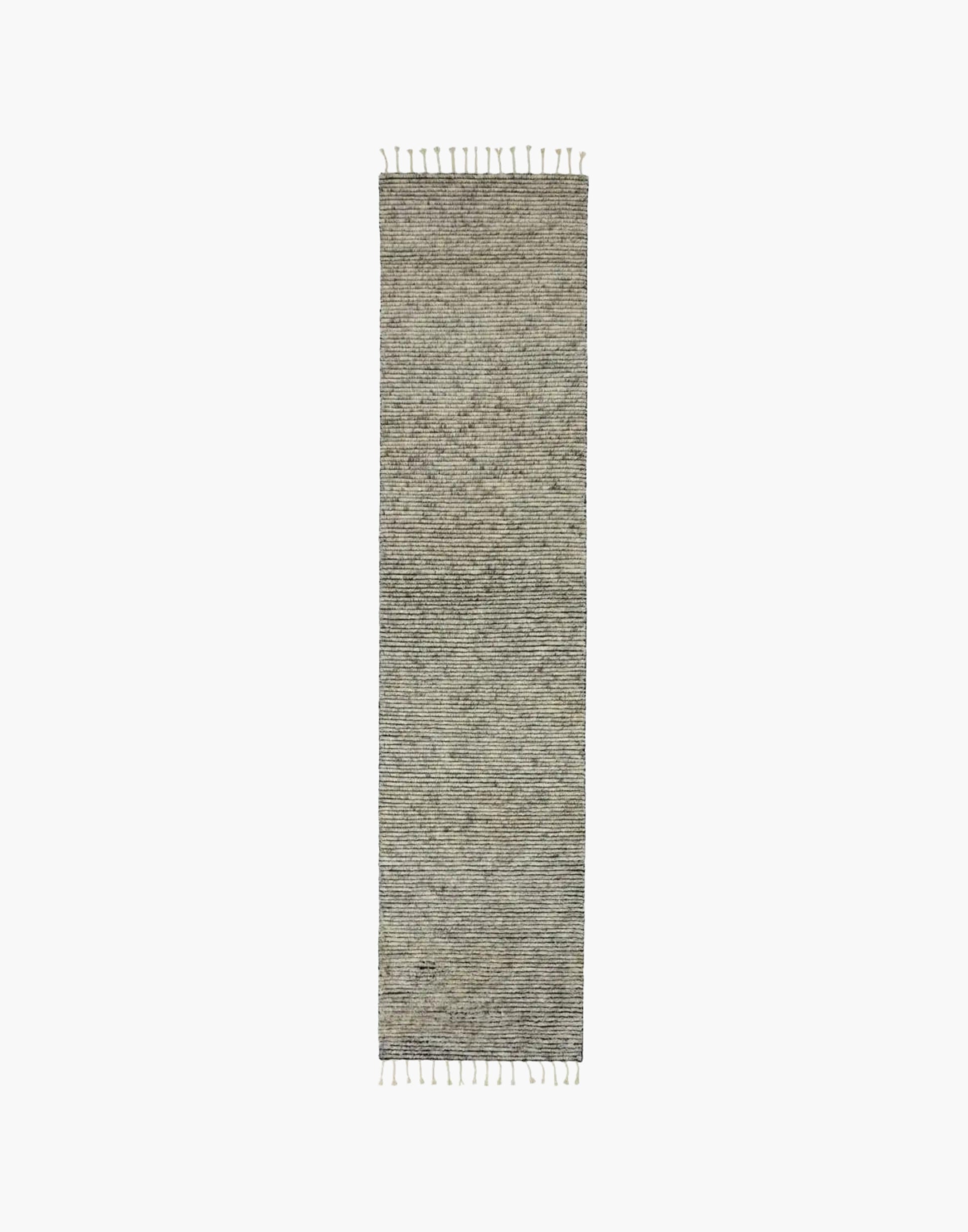 Heathered Gray & White Area Rug - Plush & Durable Hand-Knotted Wool. Boho Fringe. Warmth & Comfort for Any Space.