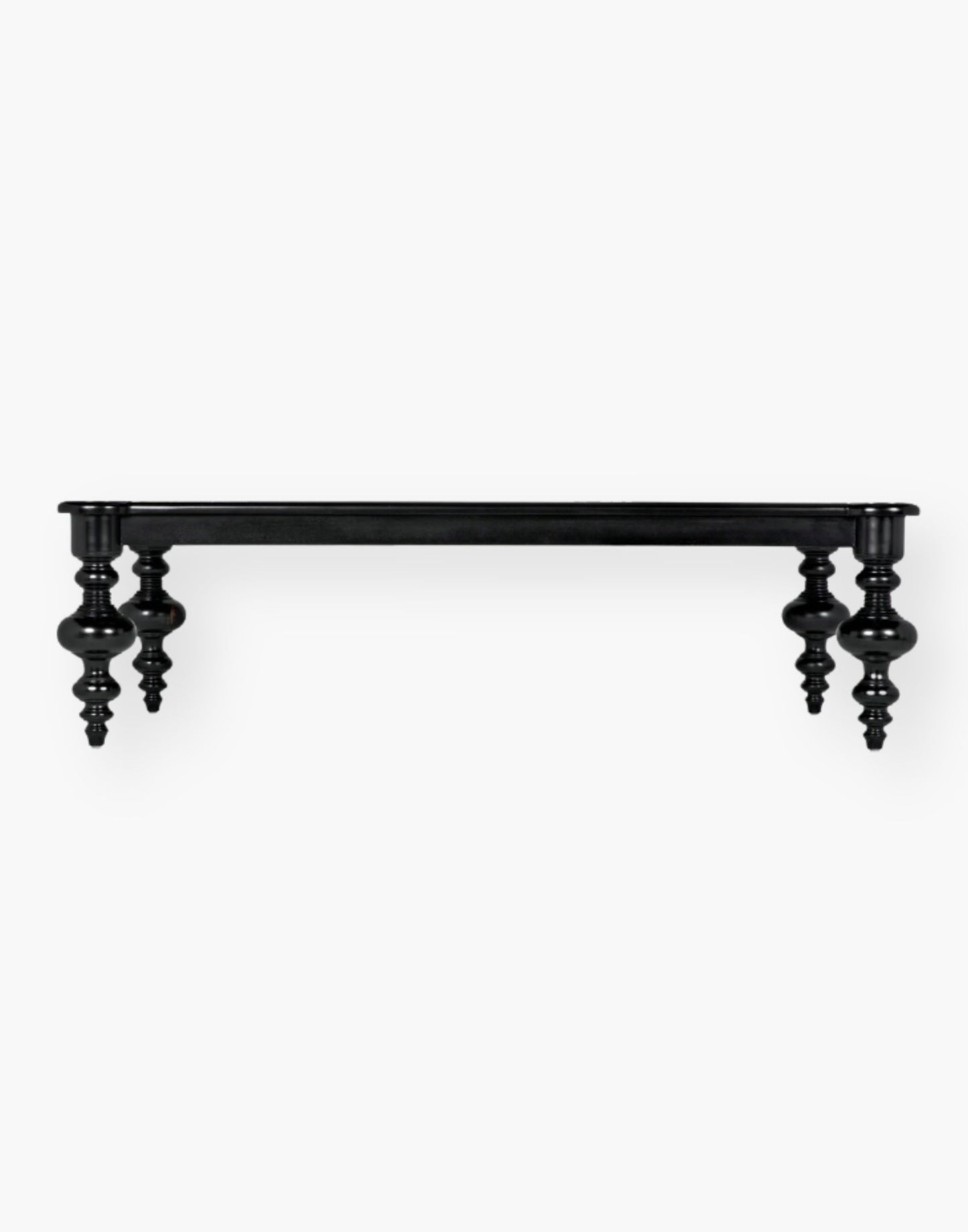 A Mahogany and Veneer Coffee Table with a Hand Rubbed Black Finish.
