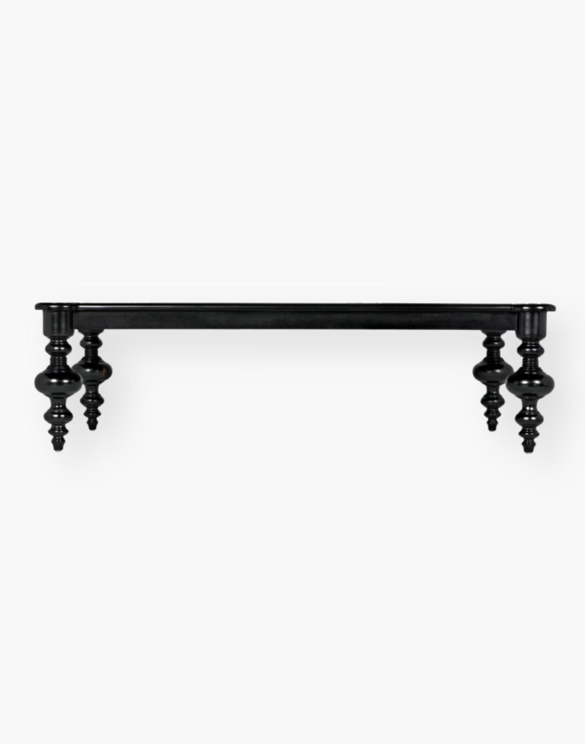 A Mahogany and Veneer Coffee Table with a Hand Rubbed Black Finish.