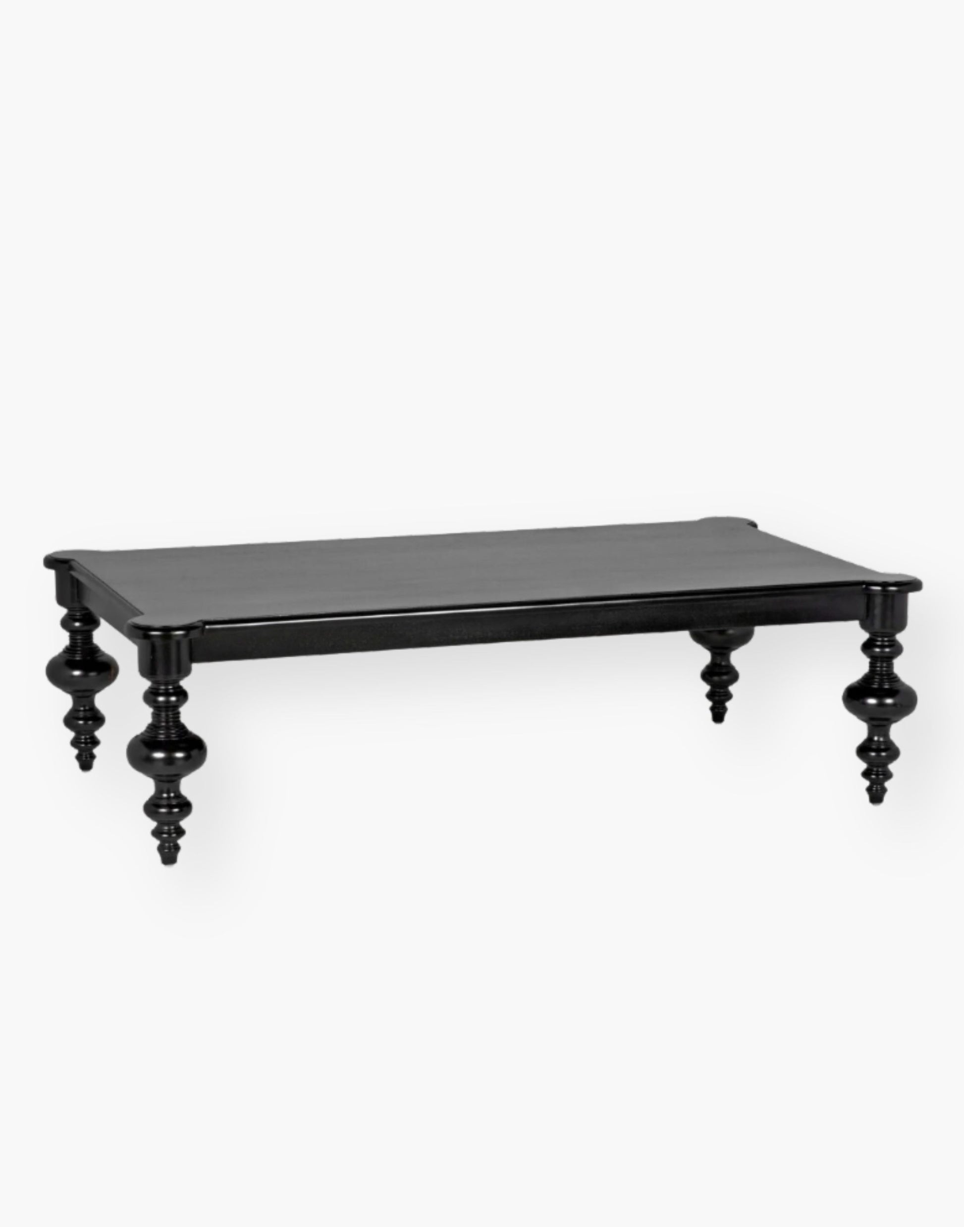 A Mahogany and Veneer Coffee Table with a Hand Rubbed Black Finish.