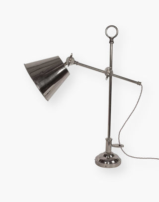 Adjustable Reading Desk Light with Heavy Cast Banjo Joints - Custom Finishes, Braided Flex, and LED GU10 Compatibility