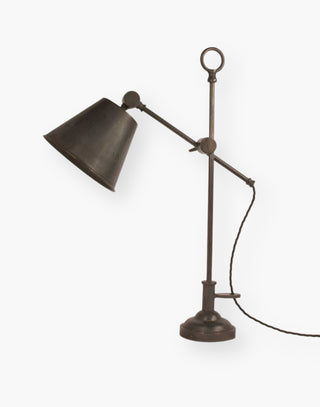 Adjustable Reading Desk Light with Heavy Cast Banjo Joints - Custom Finishes, Braided Flex, and LED GU10 Compatibility