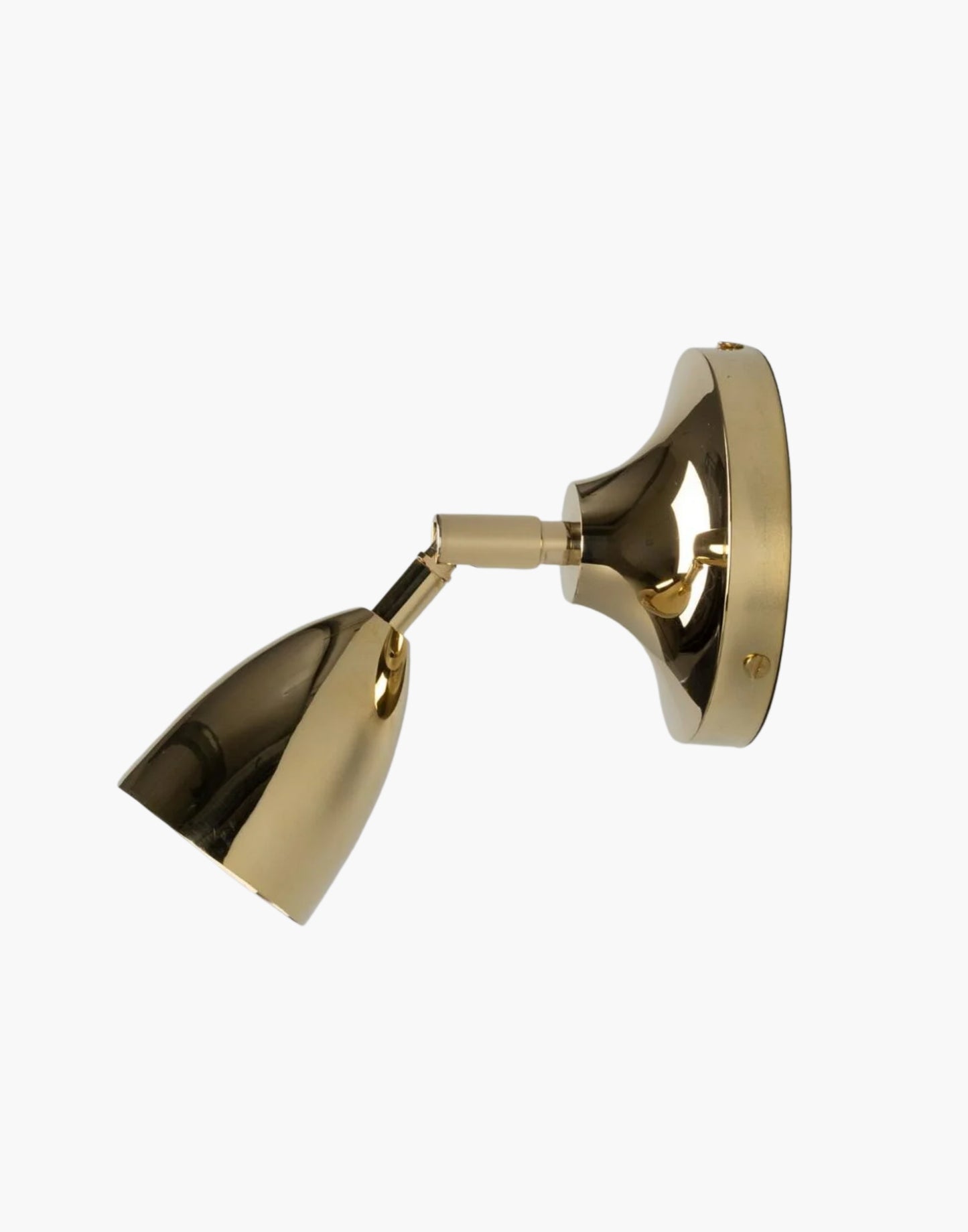 Brass Vintage Wall Spotlight adjustable head, compact brass design, GU10 LED task lighting for bedrooms, offices, and living spaces