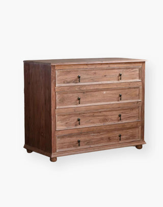 Solid wood construction chest with an antique finish.