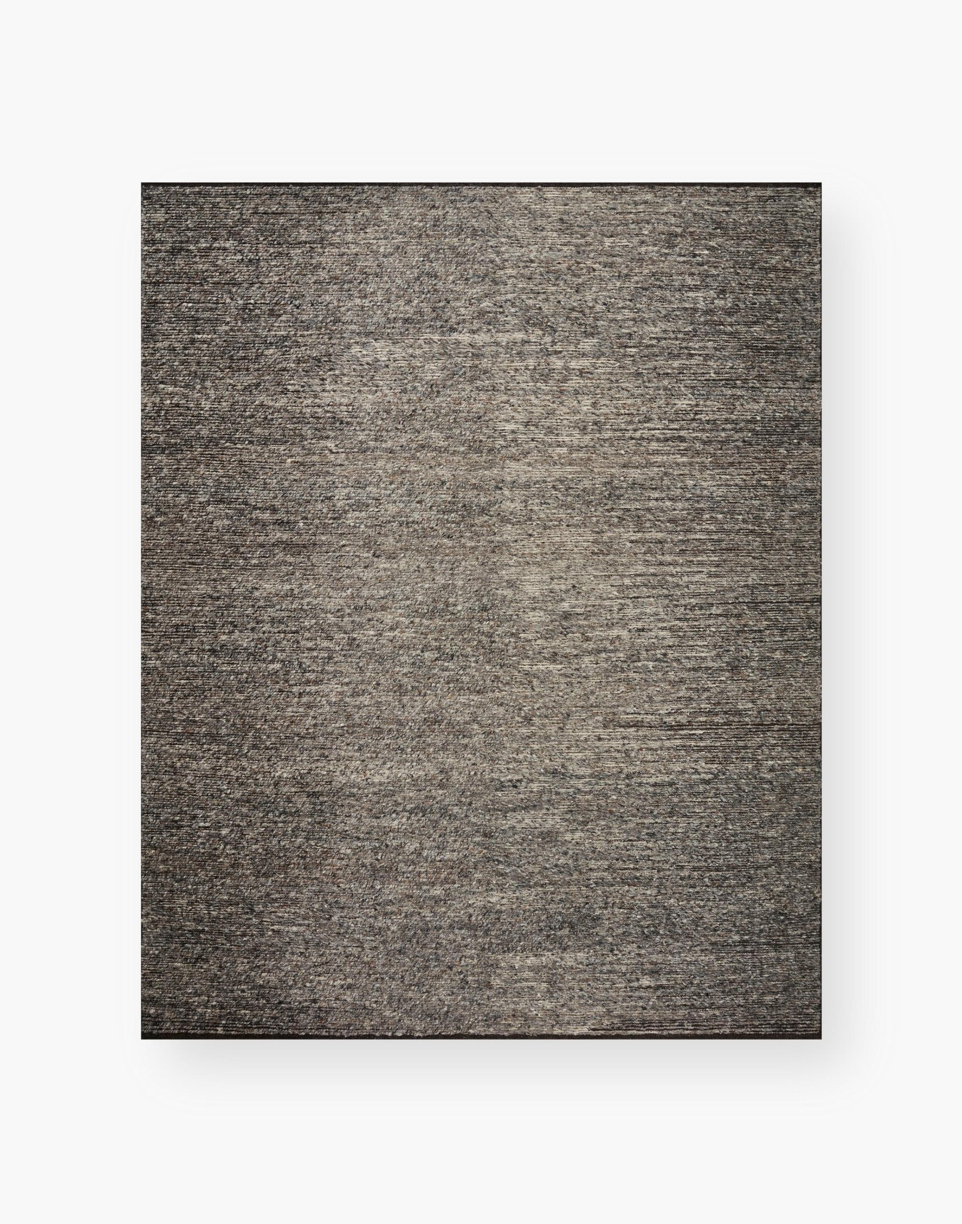 Hand Knotted Rug with Charcoal and Denim Colors.
