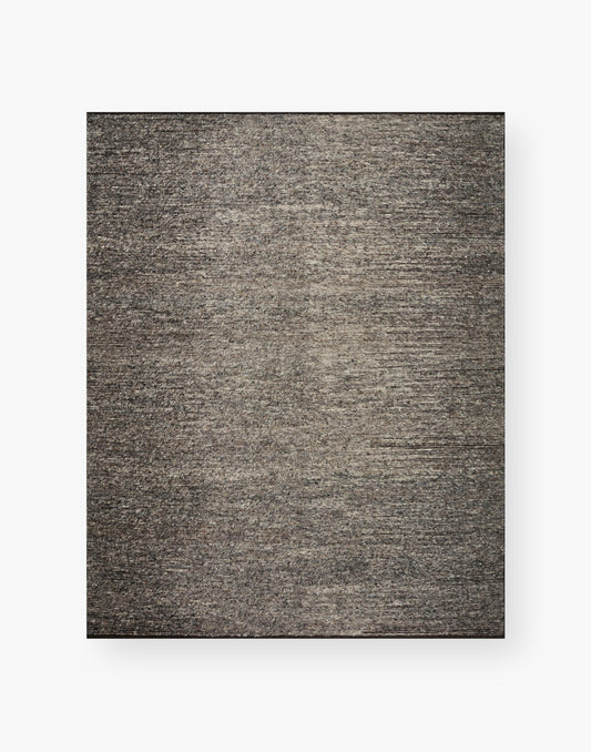 Hand Knotted Rug with Charcoal and Denim Colors.