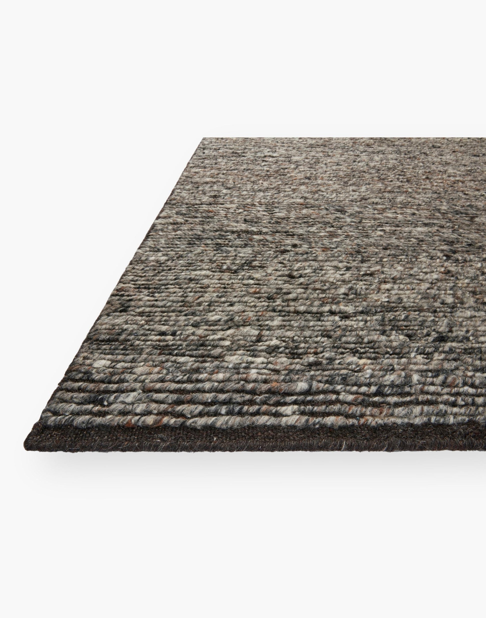 Hand Knotted Rug with Charcoal and Denim Colors.