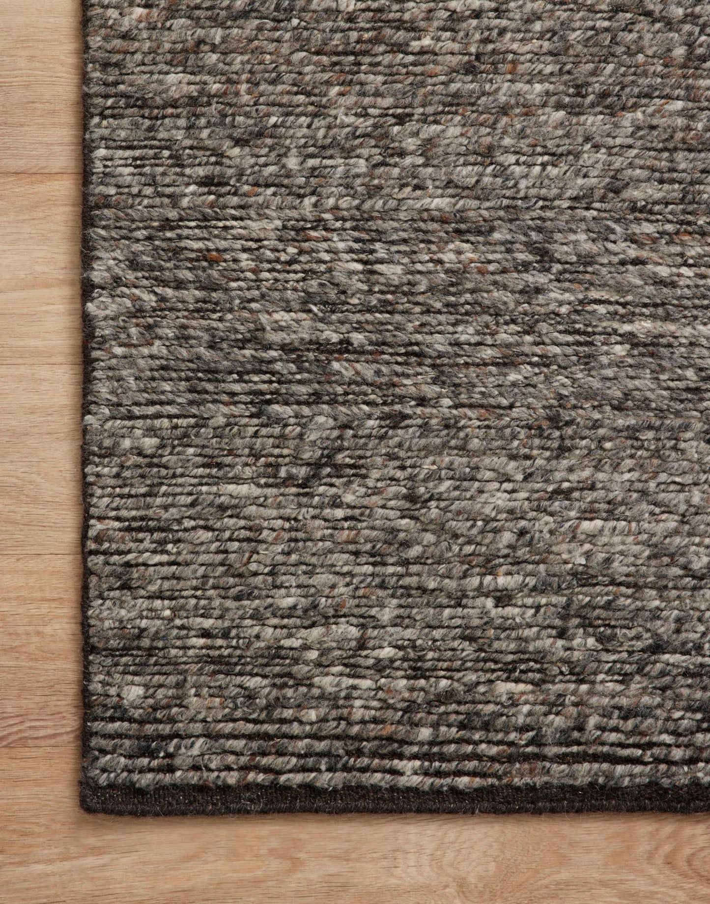 Hand Knotted Rug with Charcoal and Denim Colors.