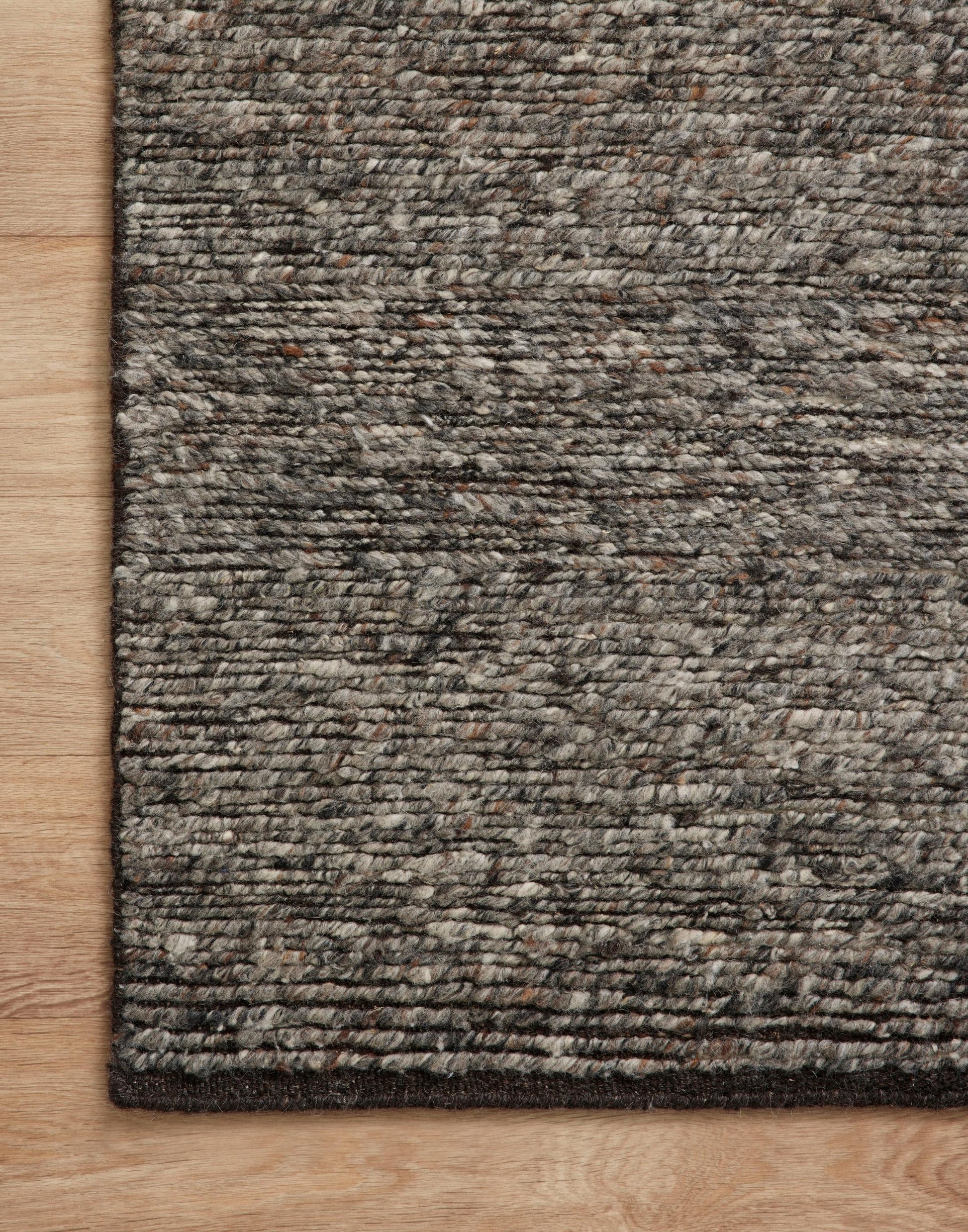 Hand Knotted Rug with Charcoal and Denim Colors.