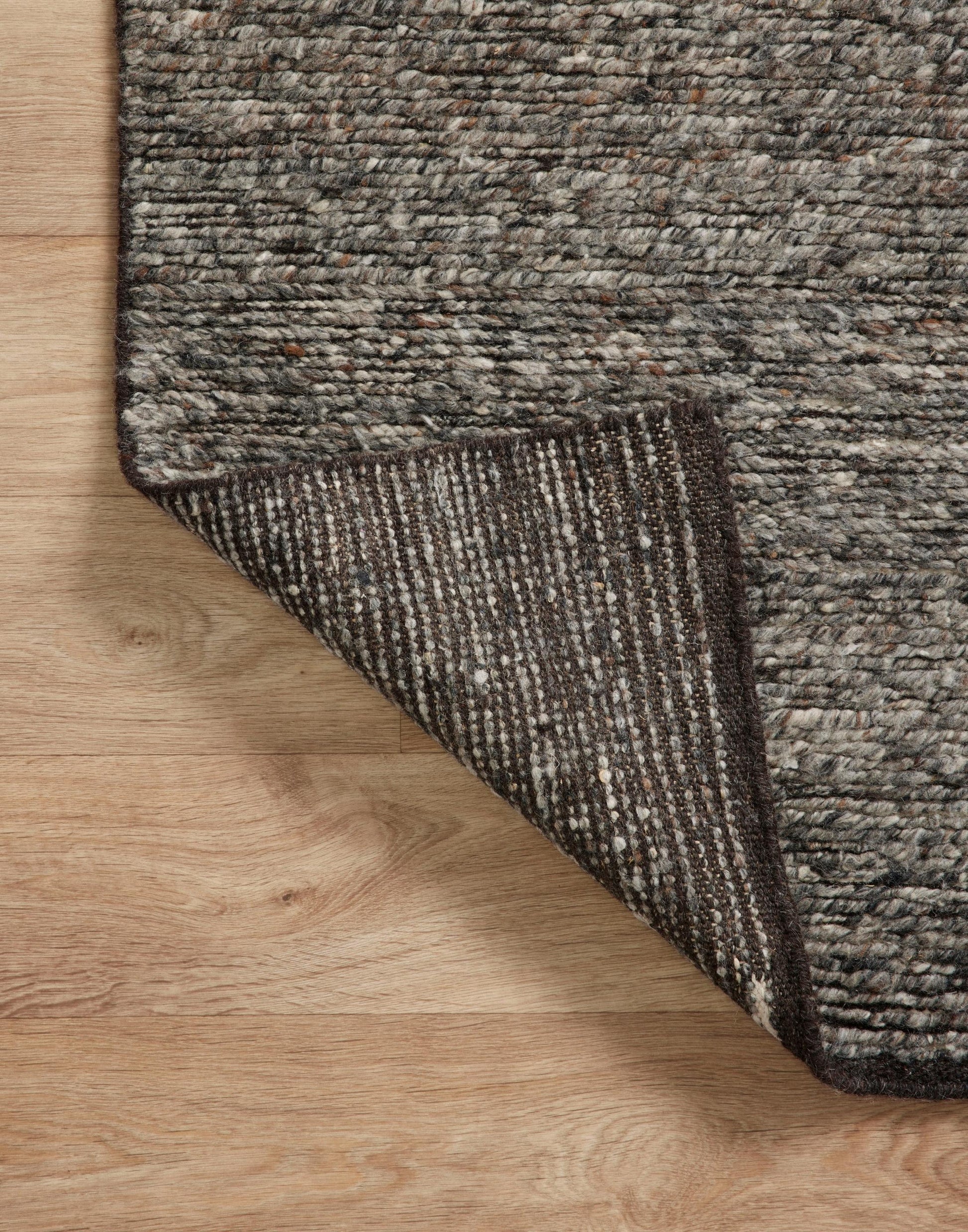 Hand Knotted Rug with Charcoal and Denim Colors.