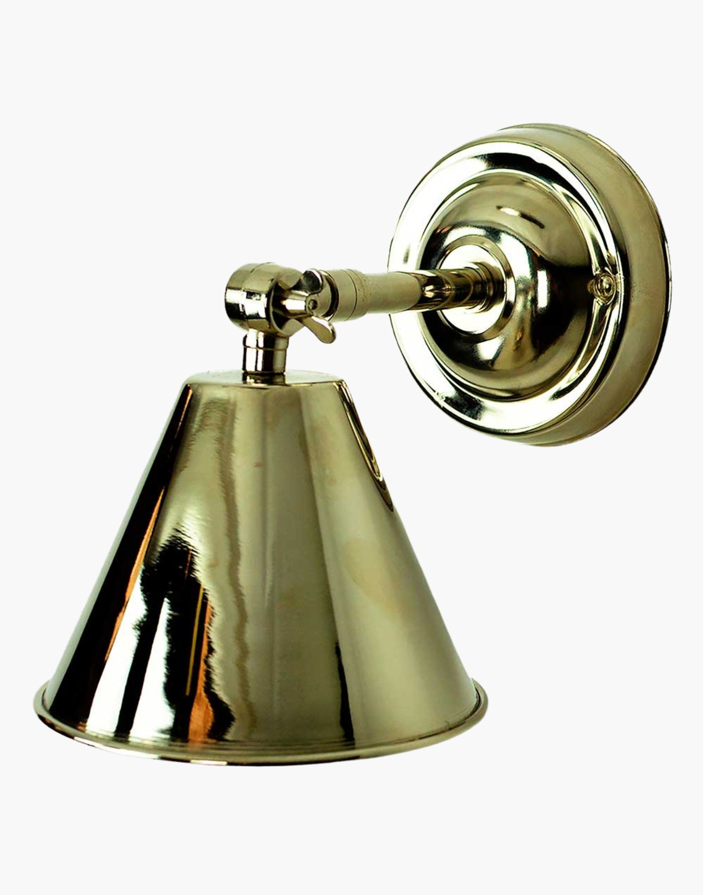 Map Room Adjustable Wall/Ceiling Light in solid brass with adjustable shade in Polished Nickel finish. LB4 GU10 LED Dimmable lamp (not included). Task lighting for tables, walls, and countertops.