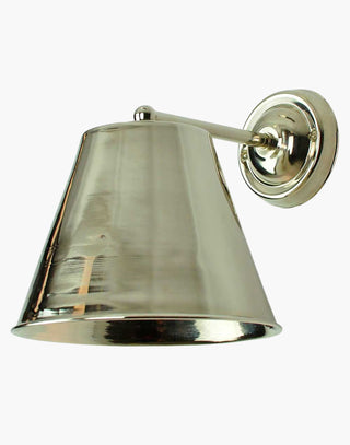 Large Map Room Wall Light in solid brass, Nickel Finish. Features GU10 LED Dimmable lamp for versatile task lighting. Ideal for highlighting tables, walls, and countertops.