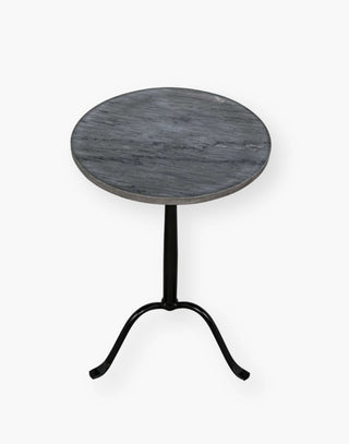 Elegant Metal Tripod Side Table with Marble Top: Graceful design featuring a circular marble top, seamlessly blending timeless elegance into any decor.