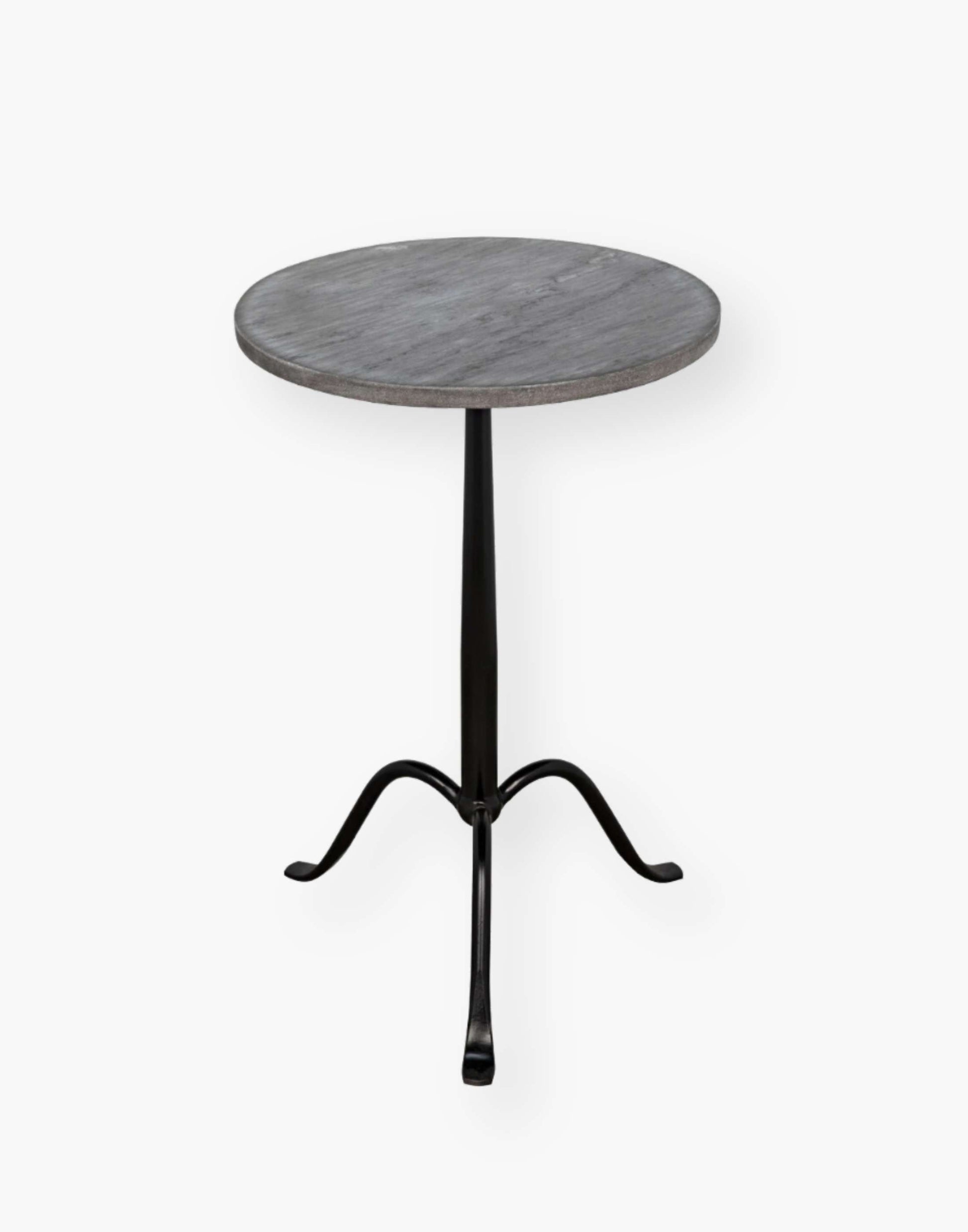 Elegant Metal Tripod Side Table with Marble Top: Graceful design featuring a circular marble top, seamlessly blending timeless elegance into any decor.