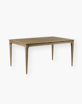 Hardwood solid and oak veneer table extension table that features a rectangular top.