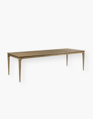 Hardwood solid and oak veneer table extension table that features a rectangular top.