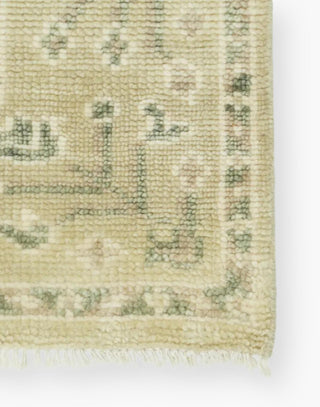 Full view of the Hand Knotted Neutral and Green Wool Rug