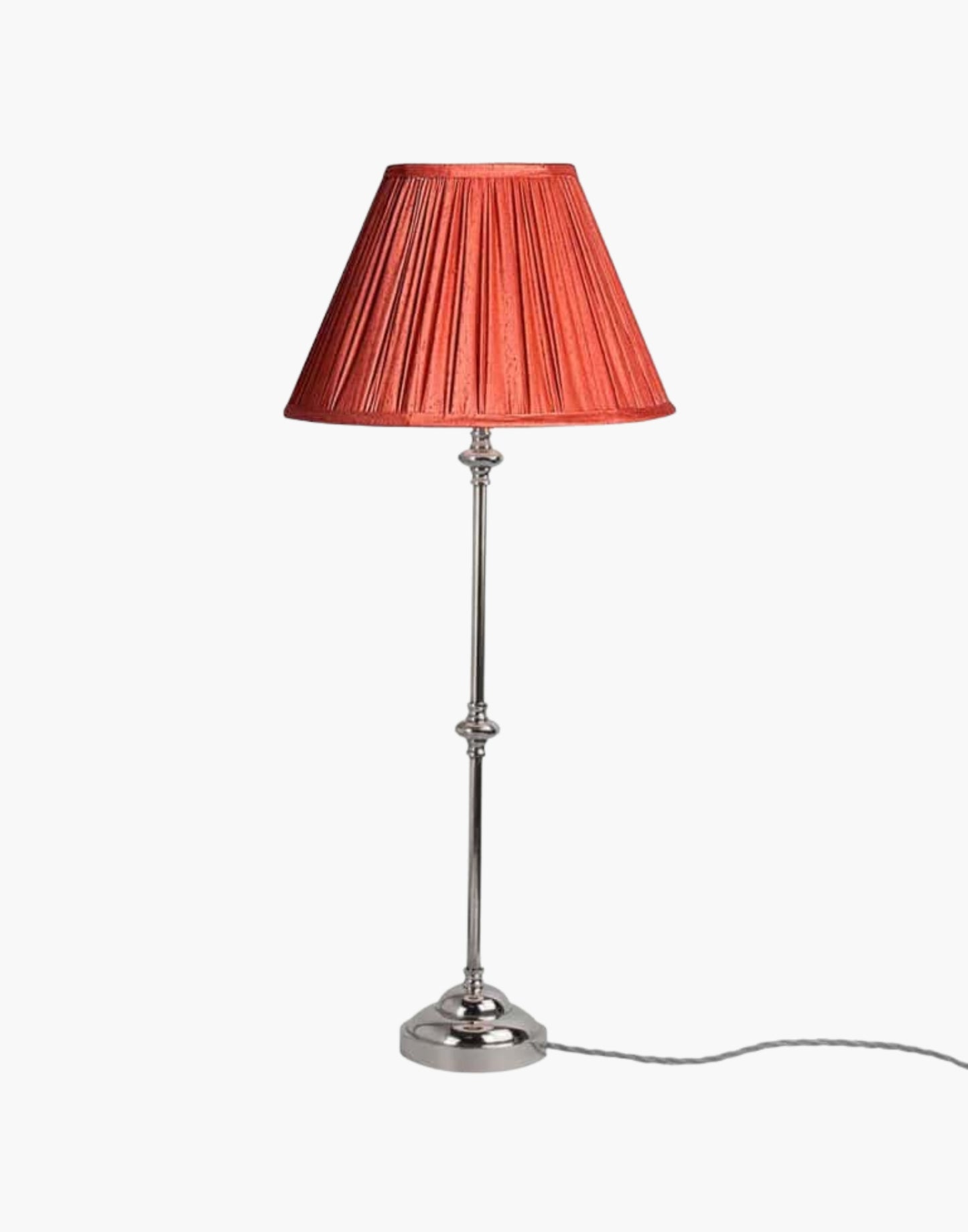 Solid brass table lamp with narrow profile, classic period console lamp available with or without shade.