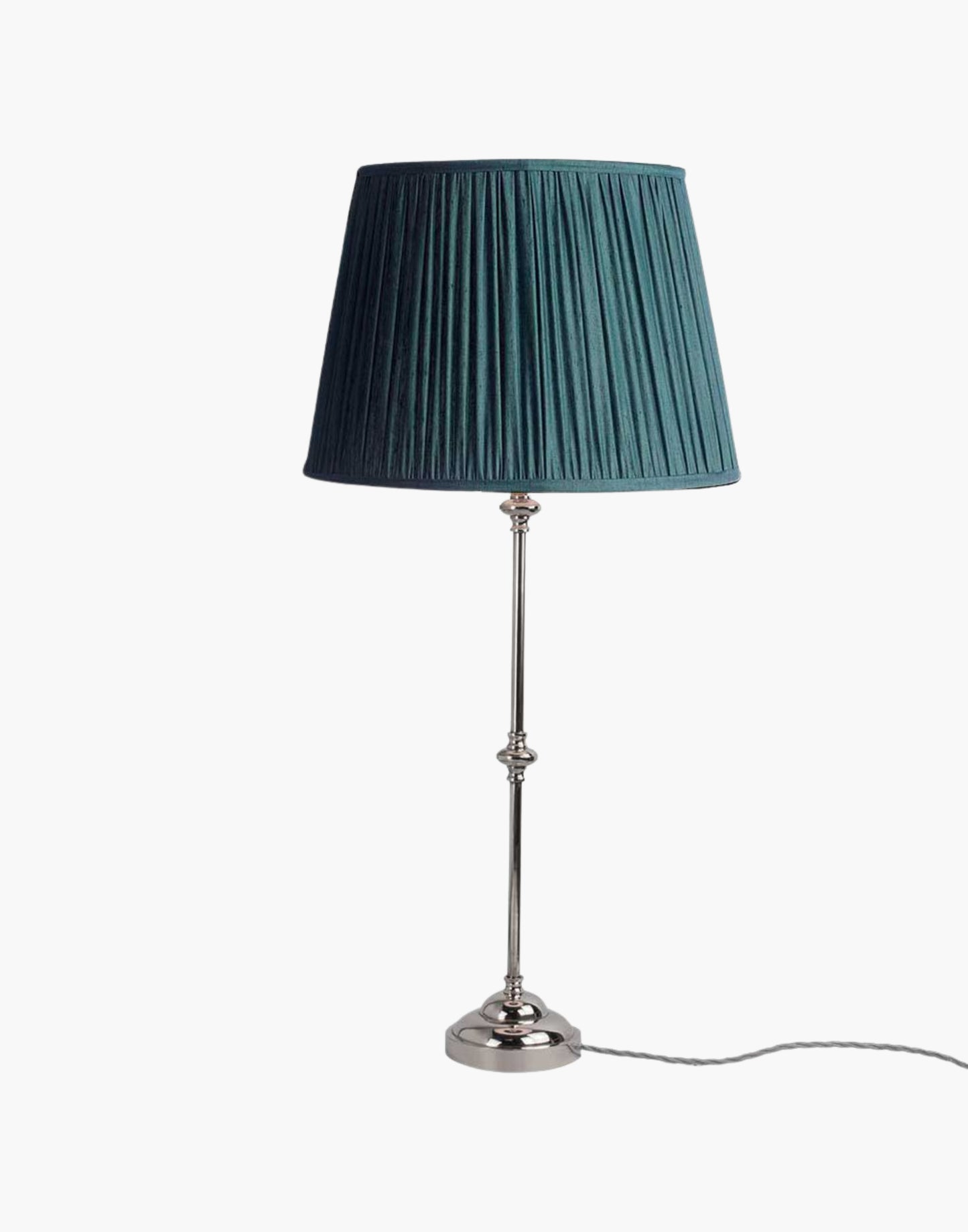Solid brass table lamp with narrow profile, classic period console lamp available with or without shade.