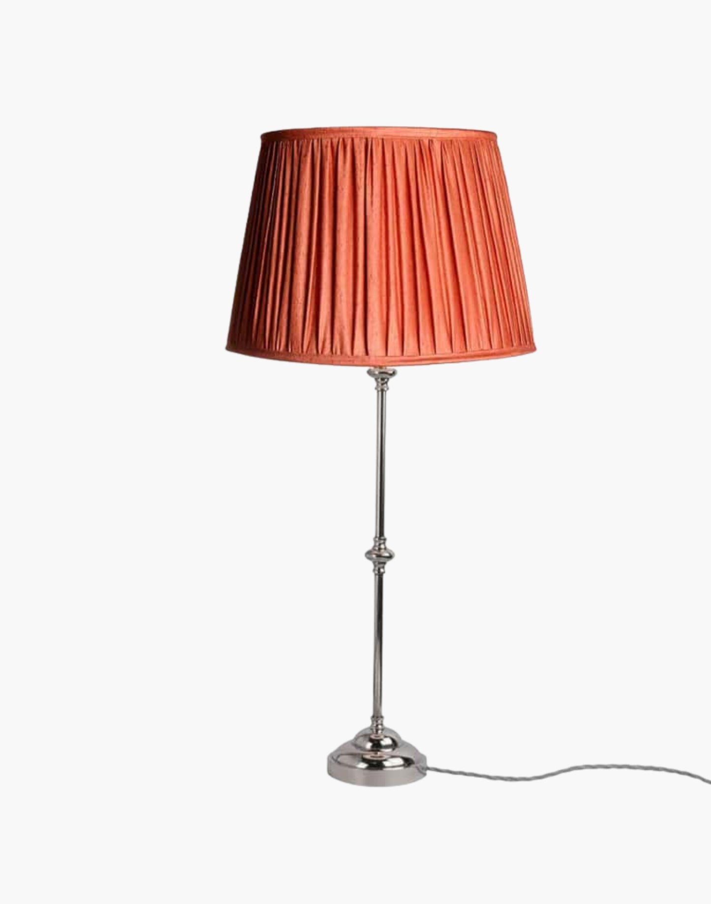 Solid brass table lamp with narrow profile, classic period console lamp available with or without shade.