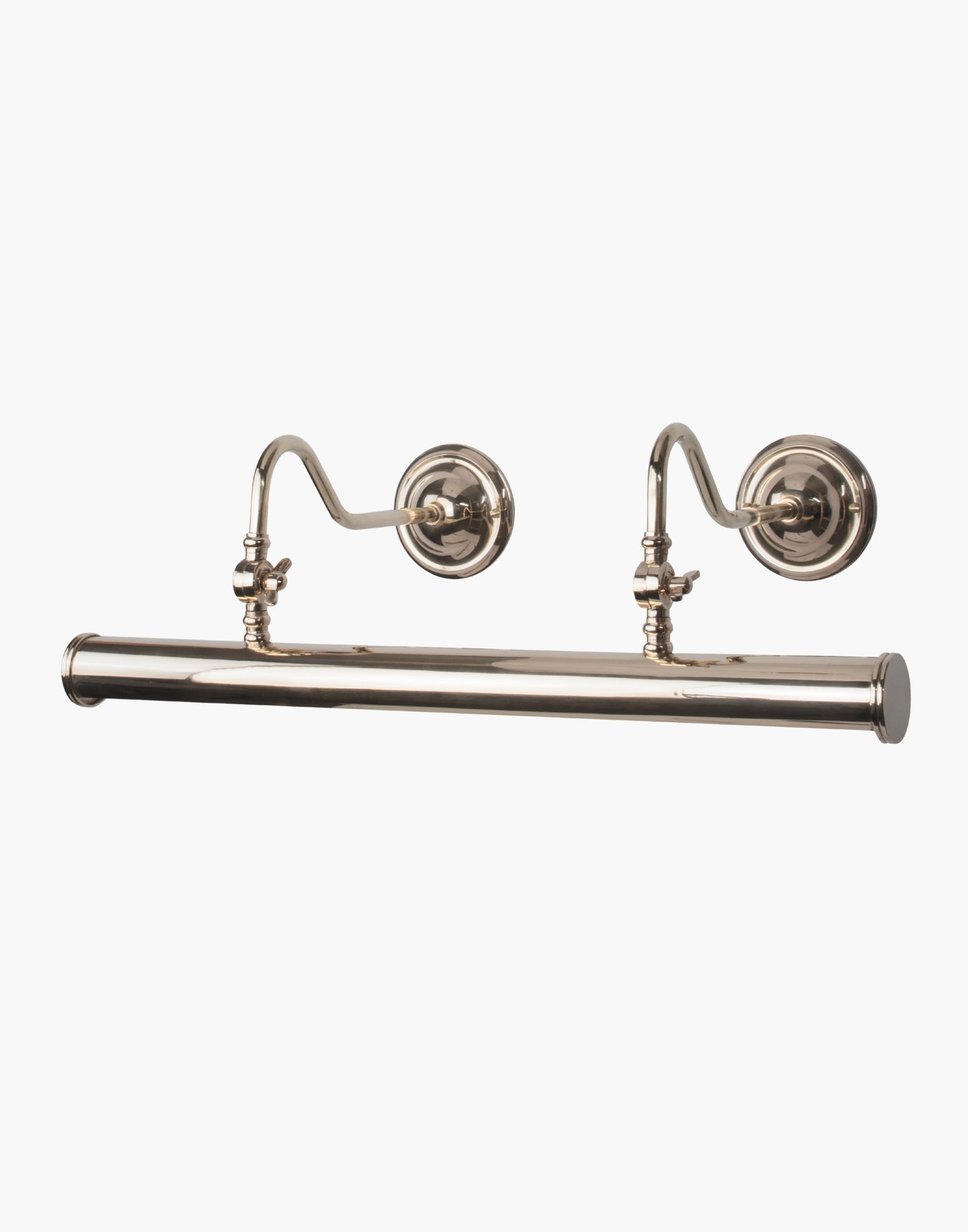 Blenheim solid brass picture light with adjustable arms and fluted detailing