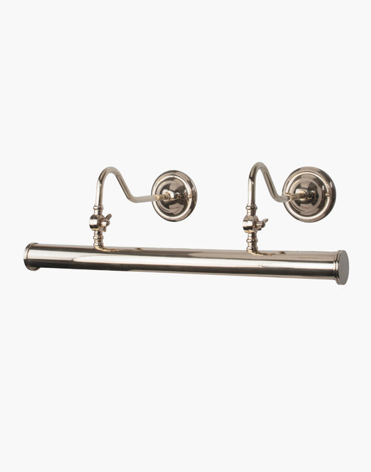 Blenheim solid brass picture light with adjustable arms and fluted detailing