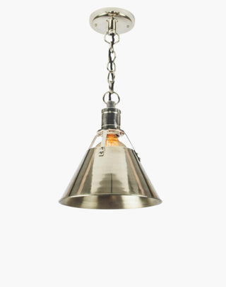 Annapolis Collection solid brass light blending nautical and industrial styles. Exposes bulb filaments for a warm ambient glow and focused downlight, perfect for over countertops or tables. Available in five finishes.