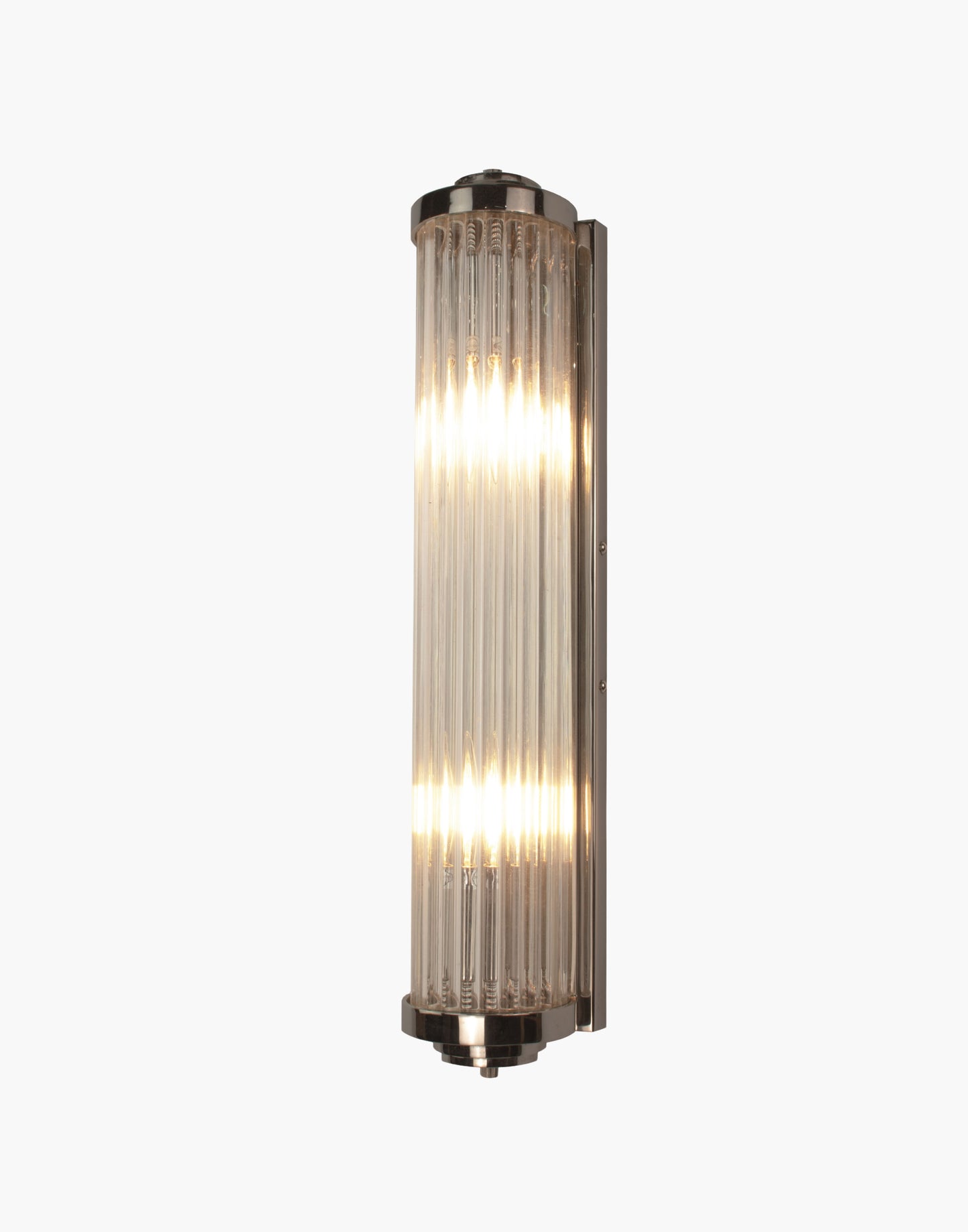 Art Deco Wall Light in cast brass with leaded glass rods, damp-rated feature wall sconce for elegant interiors.