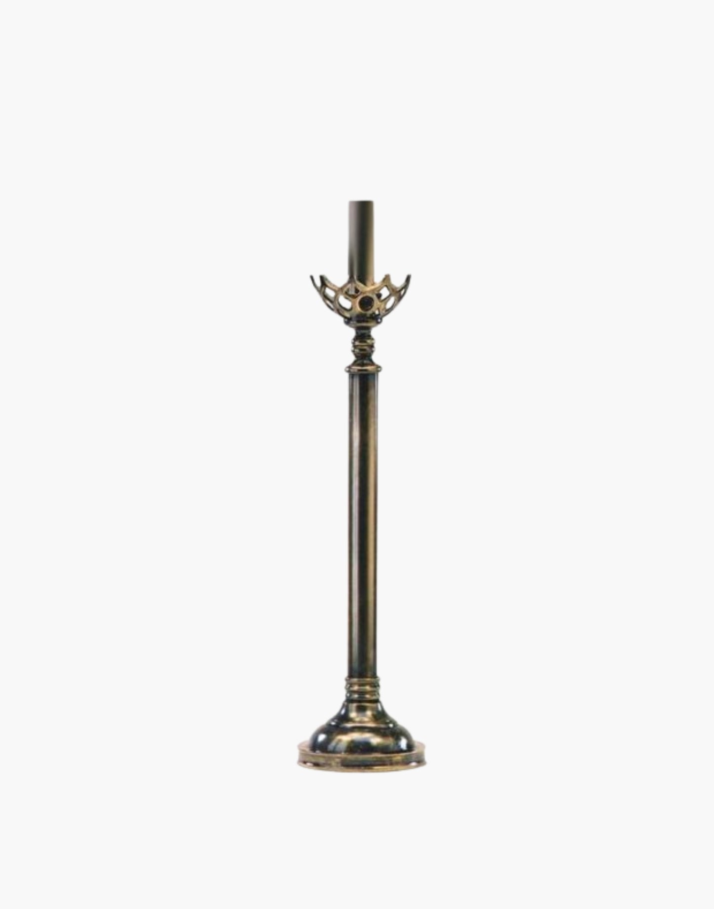 Large Gothic Table Lamp in cast brass, inspired by historic church designs in Cork, Ireland. Available with soft shade options and matching chandeliers and wall lights.