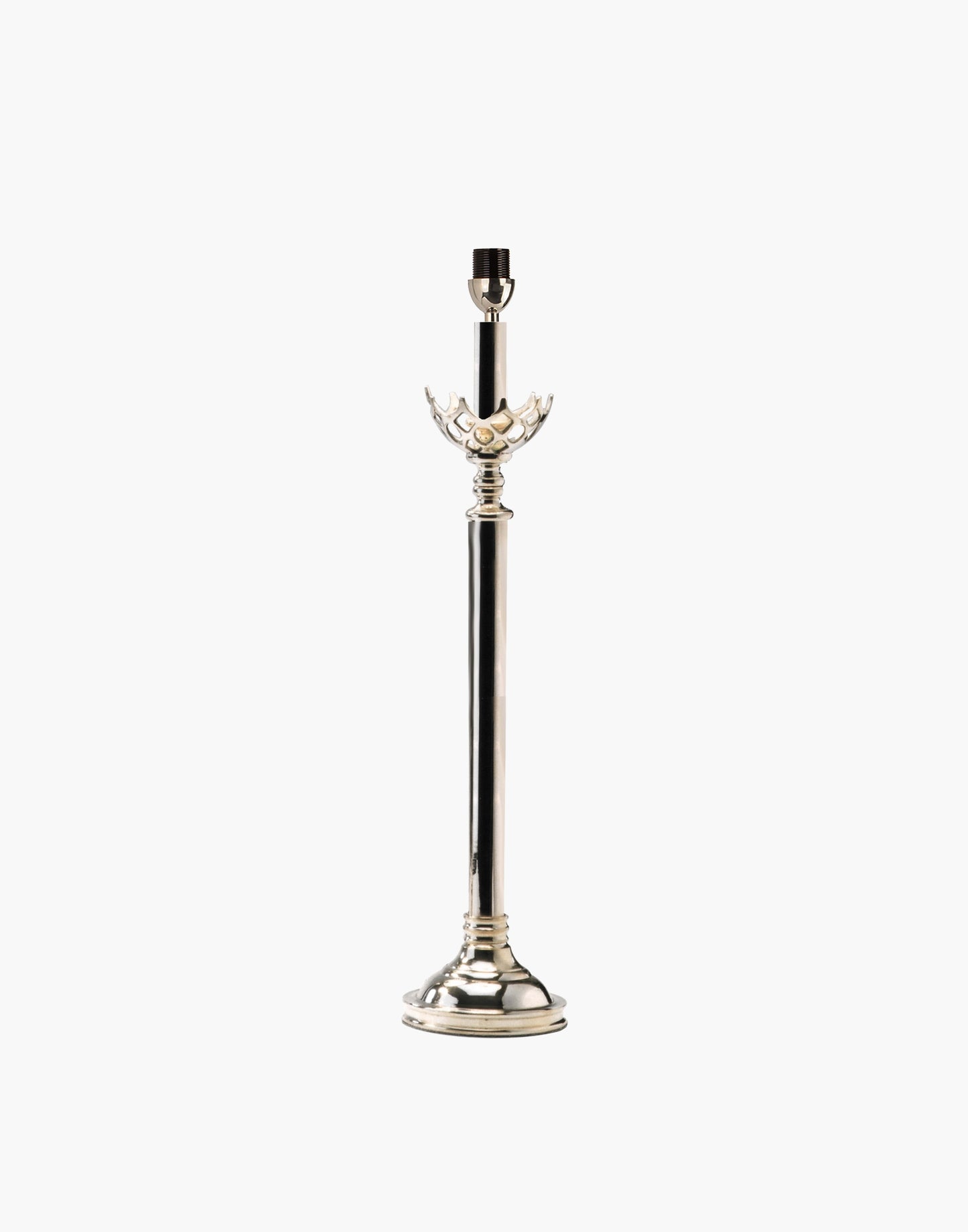 Large Gothic Table Lamp in cast brass, inspired by historic church designs in Cork, Ireland. Available with soft shade options and matching chandeliers and wall lights.