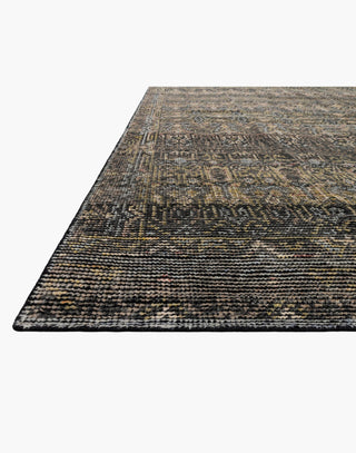 Full view of North Sea Rug - low pile rug with deep shades of ink blue, black, and earth tones