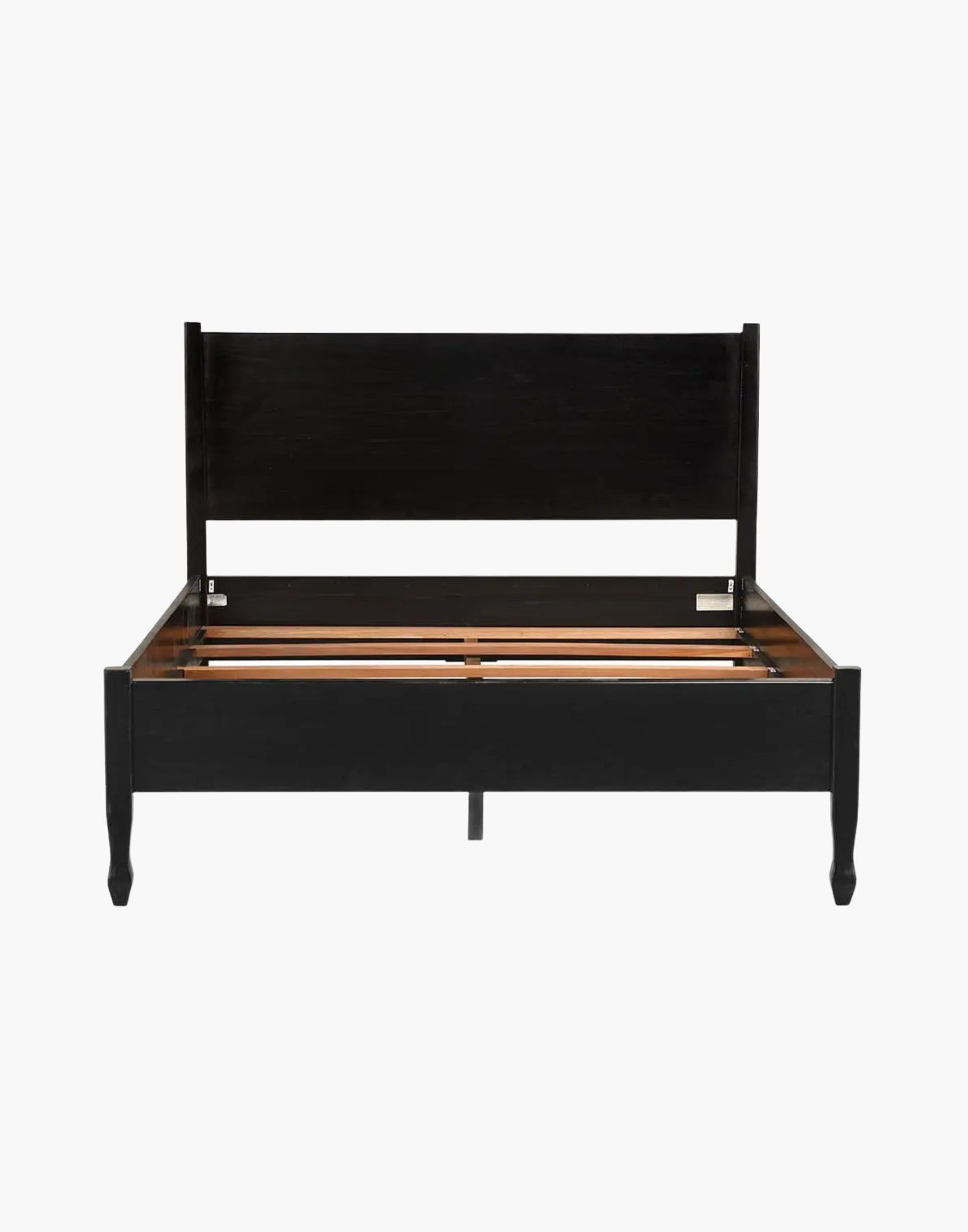 queen bed in hand rubbed black mahogany with clean modern lines